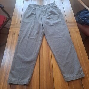 Lee Casuals Womens Gray Pleated High Waisted Tapered Trousers Size 12 M